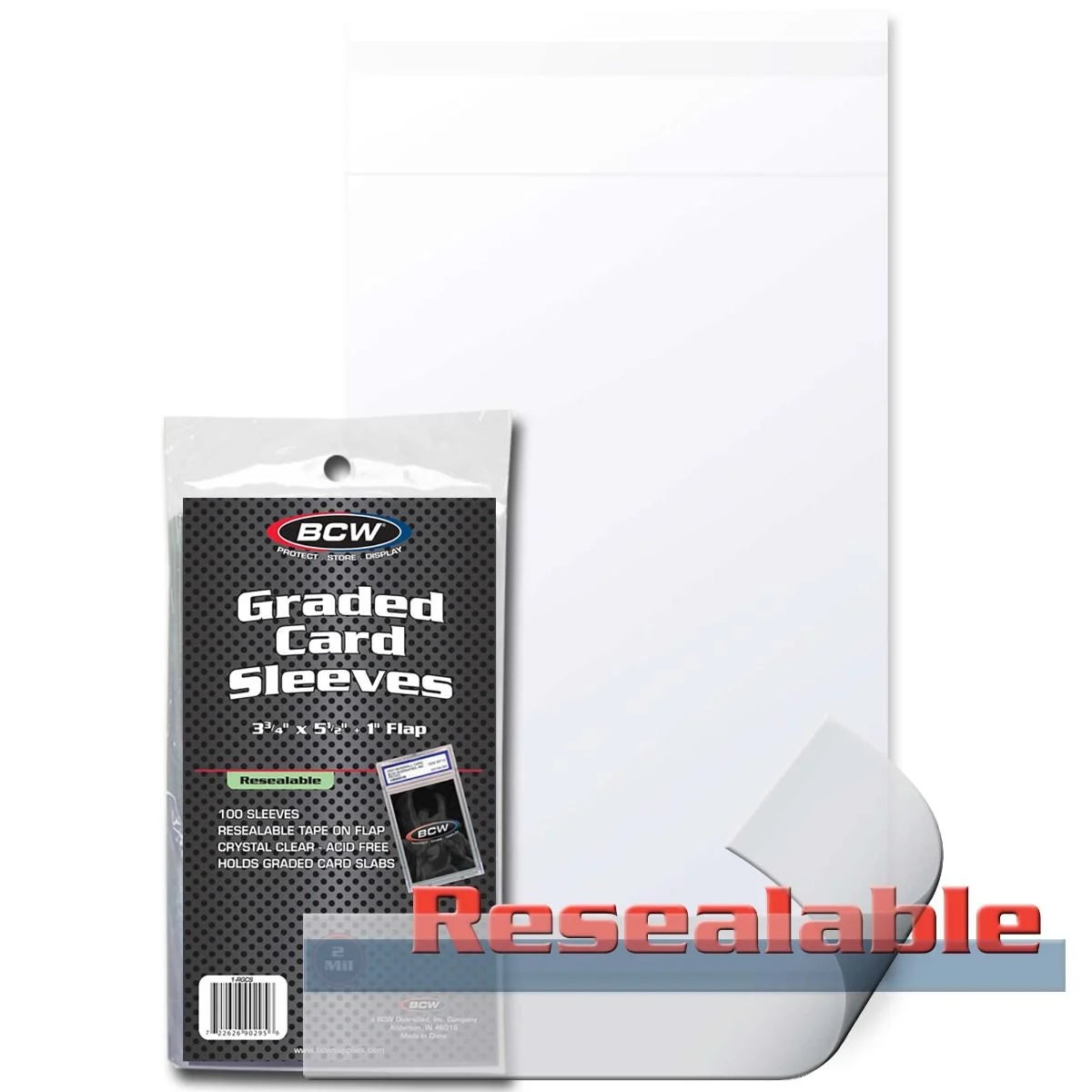 RESEALABLE GRADED CARD SLEEVES